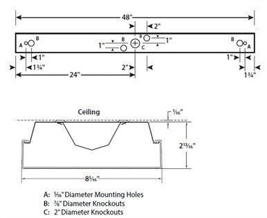 Columbia Lighting LAW4-30MW-EU 31W 4ft. Low Profile LED Wraparound, 30K, Medium Low Watt, 3607 LM, Fixed Output, 120-277V
