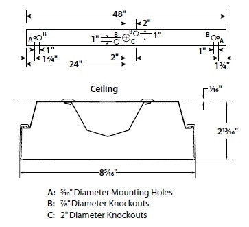 Columbia Lighting LAW4-35LW-EDU 23W 4ft. Low Profile LED Wraparound, 35K, Low Watt, 0-10V 120-277V