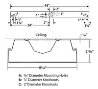 Columbia Lighting LAW4-35ML-EDU 48W 4ft. Low Profile LED Wraparound, 35K, Medium Lumen, 0-10V 120-277V