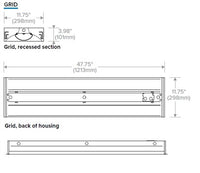 Columbia Lighting LCAT14-9-40HLSM-R-EU 1ft.x4ft. LED Contemporary Troffer, 90 CRI, 40K, 4063-5669 LM, Surface Mount, Rectangular Shielding, Static Air Function, Fixed Output, 120-277V