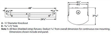 Columbia Lighting LCL4-35LW-EDU 25W 4ft. Lensed LED Striplight, 35K, Low Watt, 0-10V 120-277V White