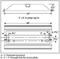 Columbia Lighting LJT24-40MLG-FSA12-EDU 45W 2ft.x4ft. LED Troffer with Advanced Solid State Technology, 40K, Medium Lumen, Grid Ceiling, White Flush Steel Door, Pattern 12 Acrylic Lens Shielding, 0-10V 120-277V