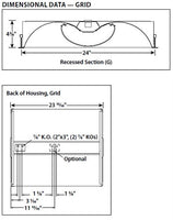 Columbia Lighting LTRE22-35HLG-RFA-EDU 36W 2ft.x2ft. Transition LED Enclosed , 35K, High Lumen, Grid Lay-in Ceiling, Ribbed Acrylic, 0-10V 120V-277V