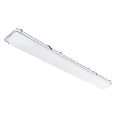 Columbia Lighting LXEM4-50LW-RA-EU 36W 4ft. LED Environment, 50K, Ribbed Clear Acrylic, Fixed Output, 120-277V White