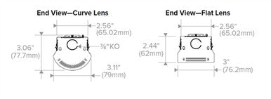 Columbia Lighting MPS4-40VL-CW-EDU 4ft. Linear LED Light, 80 CRI, 40K, 6800 LM, Curve Acrylic, Wide 0-10V 120-277V