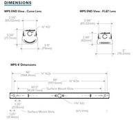 Columbia Lighting MPS4-30HL-CW-EDU 4ft. Linear LED Light, 80 CRI, 30K, 5800 LM, Curve Acrylic, Wide 0-10V 120-277V