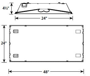 Columbia Lighting RLA24-40MLG-EDU 55W 2ft.x4ft. Recessed LED Architectual Luminaire, 40K, Medium Lumen, Grid Ceiling, 0-10V 120-277V