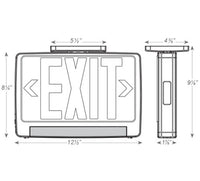 LED Light Pipe Exit Combos - Commercial Exit Sign With Lights - Choose Your Letter and Housing Color