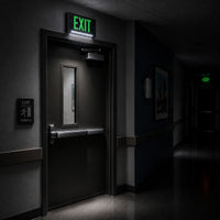 Standard Light Pipe LED Exit & Emergency Combo - Green Lettering with Black Housing Color - With 90 Minute Battery Back-Up