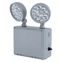 Wet location, corrosion resistant emergency light, gray finish