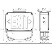 Wet Location Combo LED Exit Sign And Emergency Light Double Face- White Housing Color, and Red Lettering - With 90 Minute Battery Back-Up