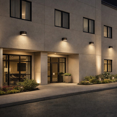 LED Full Cut Off Wall Pack - 10% Up 90% Down Light - Watt Selectable 40W/32W/24W - 5800 Max Lumens -Color Selectable 30K/40K/50K - 120-277V - Black Finish - With Photocell