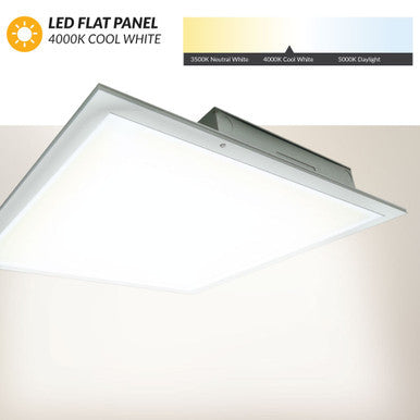 2x2 LED Flat Panel - 36 Watt - 3900 Lumens - 35K/40K/50K Color Selectable - 120-277V - Dimmable - With Emergency Battery Back-Up