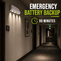 Decorative Emergency Downlight - White Finish With 90 Minute Battery Back-Up