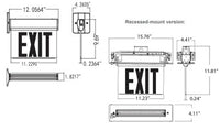 Plastic Edge Lit LED Exit Sign - Choose Your Mount And Housing Or Trim Finish - With Red And Green Selectable Lettering Color