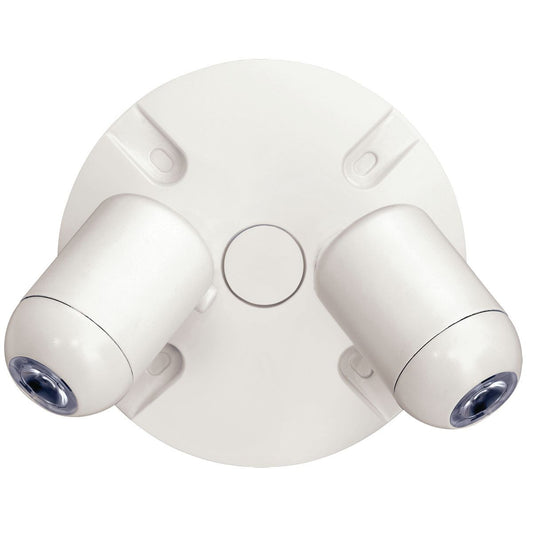 Die-cast outdoor remote, double head, white finish