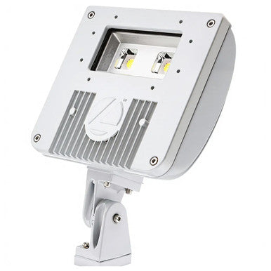 LED Flood Luminaire, Package 1, 4000K, Wide Flood Distribution, 120-277V, Integral Slipfitter, White Finish