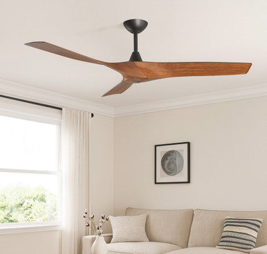 52 Inch Bronze & Walnut Finish 3-Blade Ceiling Fan - 120V - Remote Control Included