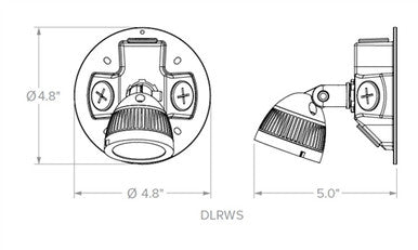 Dual Lite DLRWSB-1205L Outdoor LED Remote Head, Single Lamp, Black Finish