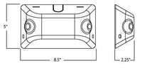 Dual-Lite EV4DB-02L 1W Architectural LED Emergency Light with Remote Capacity, Damp Location Listed, with 2W LED Heads, Black Finish