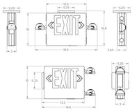 Dual Lite EVCHL-U-R-B-12 12W High Lumen Combination Exit/ Emergency Light, Universal Single/ Double Face, Red Letter, Black Finish