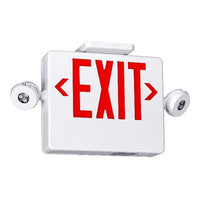 Dual Lite EVCHL-U-R-W-12 12W High Lumen Combination Exit/ Emergency Light, Universal Single/ Double Face, Red Letter, White Finish