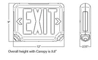 Dual-Lite EVCUGWD4-0 Architectural LED Exit and Emergency Light, Universal Face, Green Letters, White Finish, 2 LED Remote Capacity, No Self-Diagnostics, No Lamp Heads