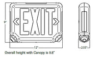 Dual-Lite EVCUGWD4 Architectural LED Exit and Emergency Light, Universal Face, Green Letters, White Finish, 2 LED Remote Capacity, No Self-Diagnostics