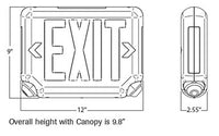Dual-Lite EVCURWD Architectural LED Exit and Emergency Light, Universal Face, Red Letters, White Finish, Damp Listed, No Self-Diagnostics