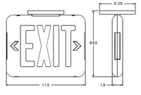 Dual-Lite EVEUGBE LED Exit Sign, Single/ Double Face, Green Letters, Black Finish, Emergency Operation, No Self-Diagnostics