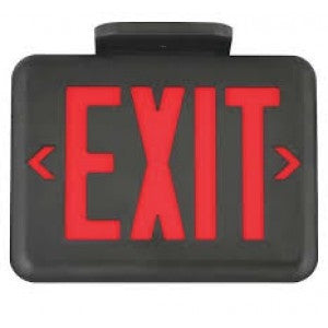 Dual-Lite EVEURB LED Exit Sign, Single/ Double Face, Red Letters, Black Finish, Standard Model, No Self-Diagnostics
