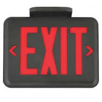 Dual-Lite EVEURB LED Exit Sign, Single/ Double Face, Red Letters, Black Finish, Standard Model, No Self-Diagnostics