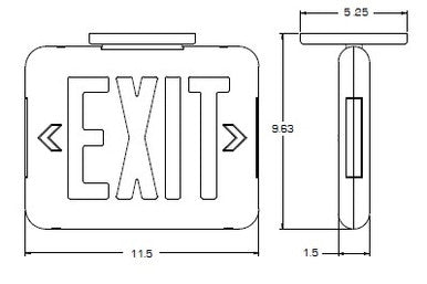 Dual-Lite EVEURWEI LED Exit Sign, Single/ Double Face, Red Letters, White Finish, Emergency Operation, Spectron Self-Diagnostics