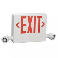 Dual Lite HCXURW-03LRC12 Side Mount Designer LED Exit Sign and Emergency Light, Universal Face, Red Letters, 3W LED Lamps with 17W Remote Capacity, White Finish