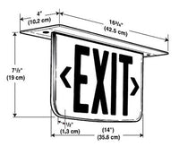 Dual-Lite LECSRRNEI Ceiling Mount Architectural Edfe-Lit LED Exit Sign, 120/277V, Single Face, Red Letters, Right Arrow, Satin Aluminum Finish, Emergency Operation, Spectron Self-Testing