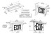 Dual-Lite LECSRXNE Ceiling Mount Architectural Edge-Lit LED Exit Sign, 120-277V, Double Face, Red Letters, No Arrows, Satin Aluminum Finish, Emergency Operation