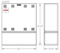 Dual-Lite LG600SI LiteGear 600VA/W Single-Phase Central Lighting Inverter, Surface Wall Mount, With Spectron Self Testing