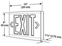 Dual-Lite LXURBE Low Profile Designer LED Exit Sign, Single/ Double Face, 120/277V, Red Letters, Black Finish, Emergency Operation, No Self-Diagnostics
