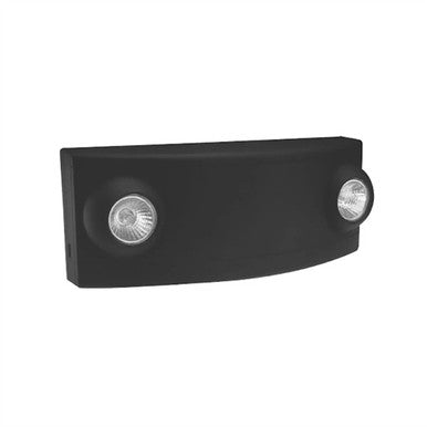 Dual-Lite LZ2-B-03L 10W Dual Designer LED Emergency Light, 6V DC Battery, Black Finish, with 3W LED Lamps