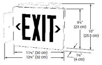 Dual-Lite SESRBNE Sempra Die Cast Exit Sign, Single Face, Red Letter Color, Black Finish with Brushed Facec, Emergencey Operation, No Self-Diagnostic