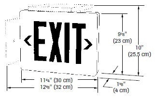 Dual-Lite SESRWE-VTR Sempra Die Cast Exit Sign, Single Face, Red Letter Color, White Finish, Emergencey Operation, No Self-Diagnostic, Vandal/Tamper Resistant
