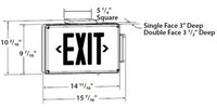 Dual-Lite SEWLSGW Harsh Environment Exit Sign, 120/277V, Single Face, Green Letters, White Finish, AC Only Operation