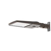 EAX LED Area Size 1,Adjustable light output,Switchable CCT- 3000K, 4000K, and 5000K,Switchable optics,120-347V,Universal round square pole tenon mount,NEMA twist-lock receptacle only,Dark bronze finish
