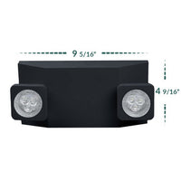 2 Head Emergency Fixture MR16 type, w/Battery, Black Housing, 120/277V