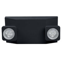 2 Head Emergency Fixture MR16 type, w/Battery, Black Housing, 120/277V