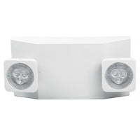 White LED Emergency Light - 1.5W LED Heads - 120-277V - Ceiling or Wall Mount