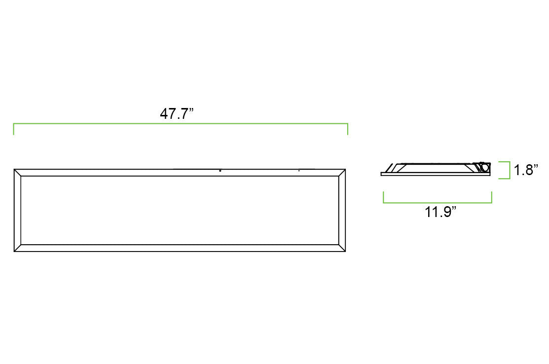 1x4 LED Flat Panel - Watt Selectable 20W/25W/30W - 3750 Max Lumens - 35K/40K/50K Color Selectable - 120-277V - Dimmable - For Recessed Drop Ceiling