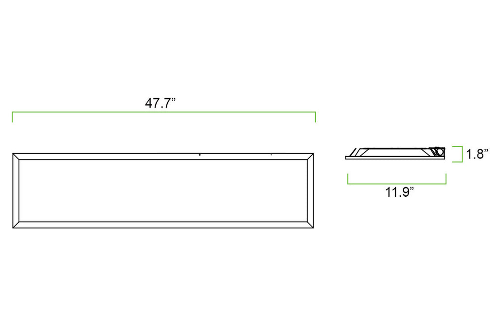 1x4 LED Flat Panel - Watt Selectable 20W/25W/30W - 3750 Max Lumens - 35K/40K/50K Color Selectable - 120-277V - Dimmable - For Recessed Drop Ceiling