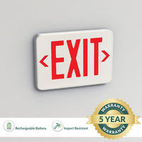 LED Plastic Exit Signs - Commercial Surface Mounted Exit Fixtures - Choose Your Letter and Housing Color