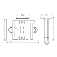 Remote Capable Black Plastic LED Exit Sign With Green Lettering - With Battery - Remote Capable